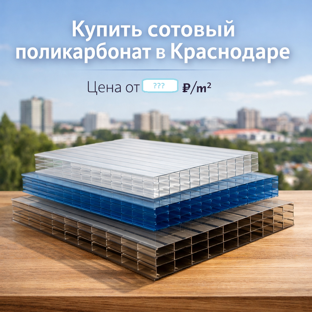 купить сотовый поликарбонат в Краснодаре цена